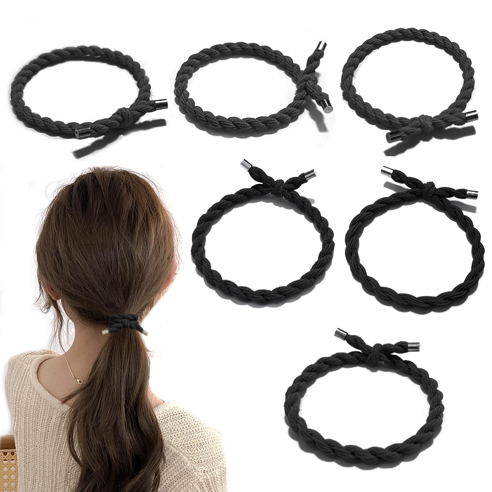 Amazon | Fuyunohi ヘアゴム 黒 6本セット 大人 韓国風 髪ゴム 髪留め